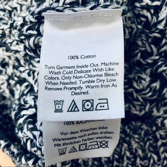 Eddie Bauer White Black Peek-a-boo Relaxed Sweater - Picture 7 of 7